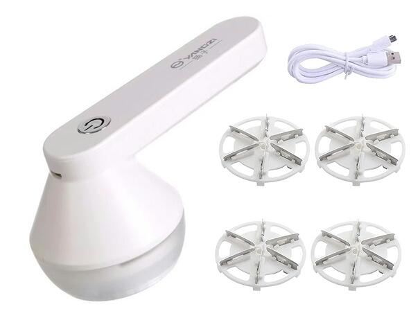 送料690円 毛玉取り 毛玉取り機 6枚刃 替え刃4枚付き 充電式 電動 毛玉取り器 カーペット 充電 コード usb コードレス 六枚羽 毛玉クリーナー