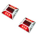 送料690円 道路鋲 ソーラー LED 2個セット 点滅 警告灯 誘導灯 LEDライト ガーデン 埋め込み 駐車場 防水 屋外 駐車場 歩道 地面 設置 交差点...