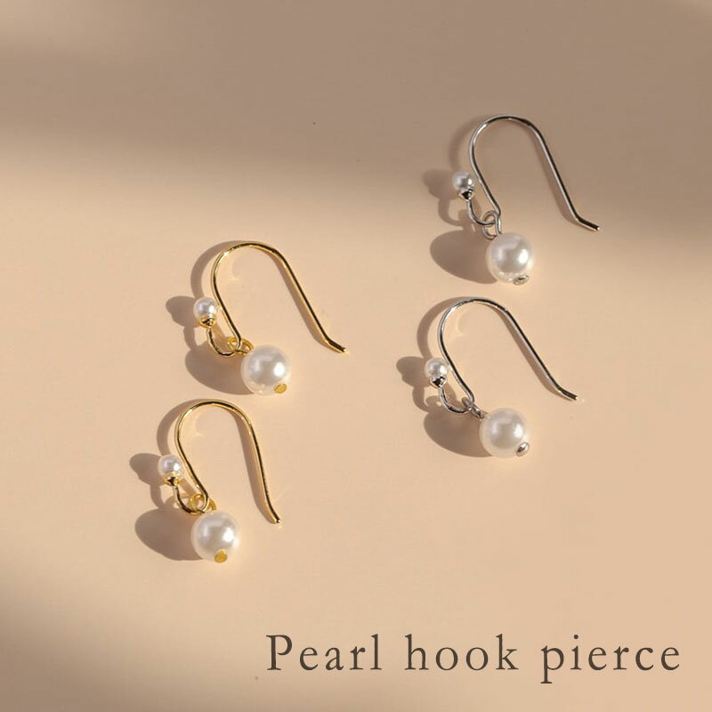 パールフックピアス フックピアス パール 真鍮 大人 小さめ 上品 揺れる 普段使い エレガント アクセサ..