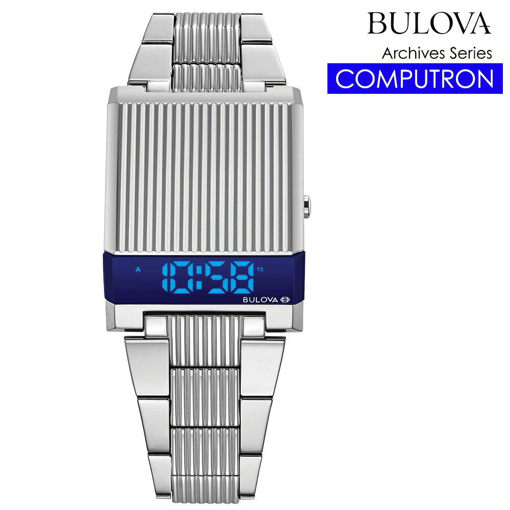 【10 OFF CP 5/21 9:59まで】ブローバ 腕時計 BULOVA 時計 メンズ デジタル時計 LEDデジタルクオーツ アーカイブシリーズ コンピュートロン Archive Series Computron シルバー 96C139