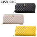 セシルマクビー 財布 女の子 【P10倍 4/22 20時～】【新入荷！】セシルマクビー CECIL McBEE 財布 長財布 レディース ラウンドファスナー キルトウォレット 羊革 ラムレザー キルティング CM122092