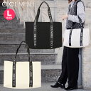 セシルマクビー バッグ 【P5倍 5/9 20時～】セシルマクビー CECIL McBEE トートバッグ Lサイズ レディース ロゴ入りキャンバス カバン 鞄 ショルダー TOTE BAG 通勤 通学 ブラック ホワイト CM121140