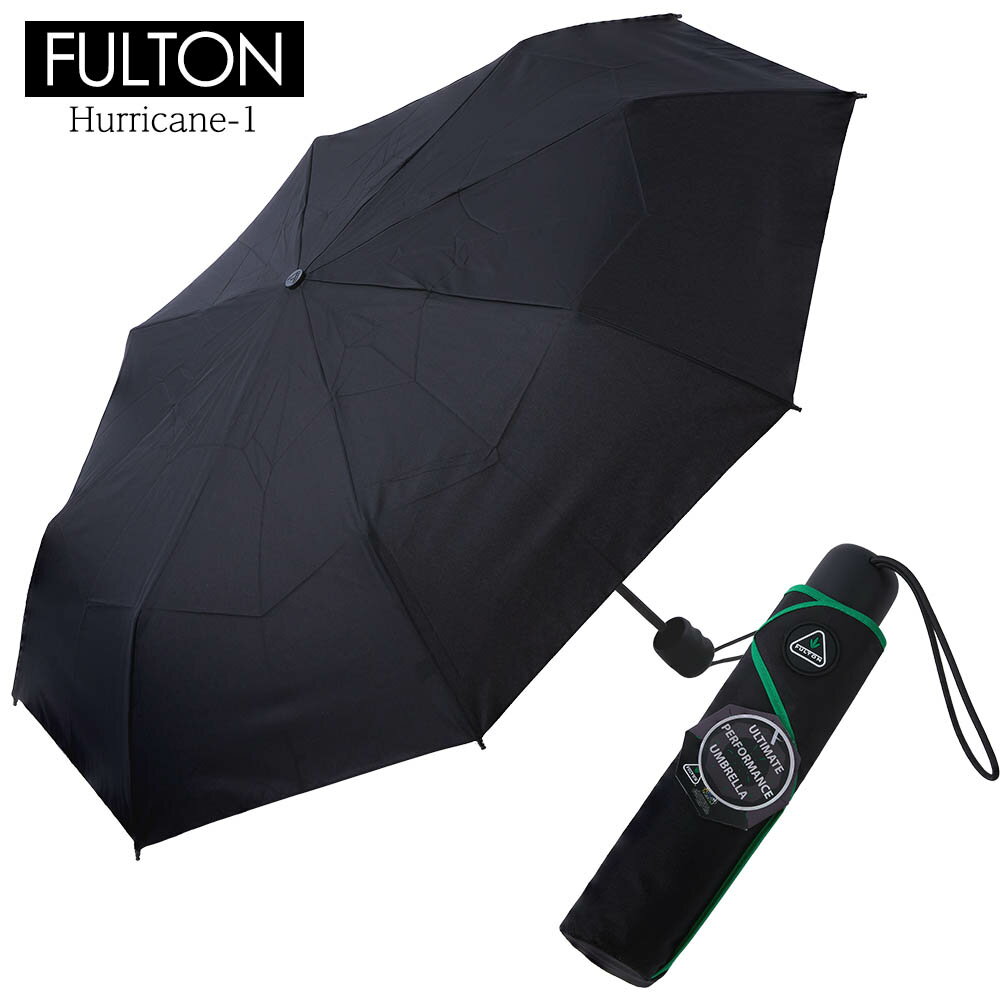 フルトン 【10%OFF CP 6/2 9:59まで】フルトン FULTON 雨傘 メンズ レディース 折りたたみ傘 Hurricane-1 ハリケーン ブラック 通勤 通学 男女兼用 プレゼント G839