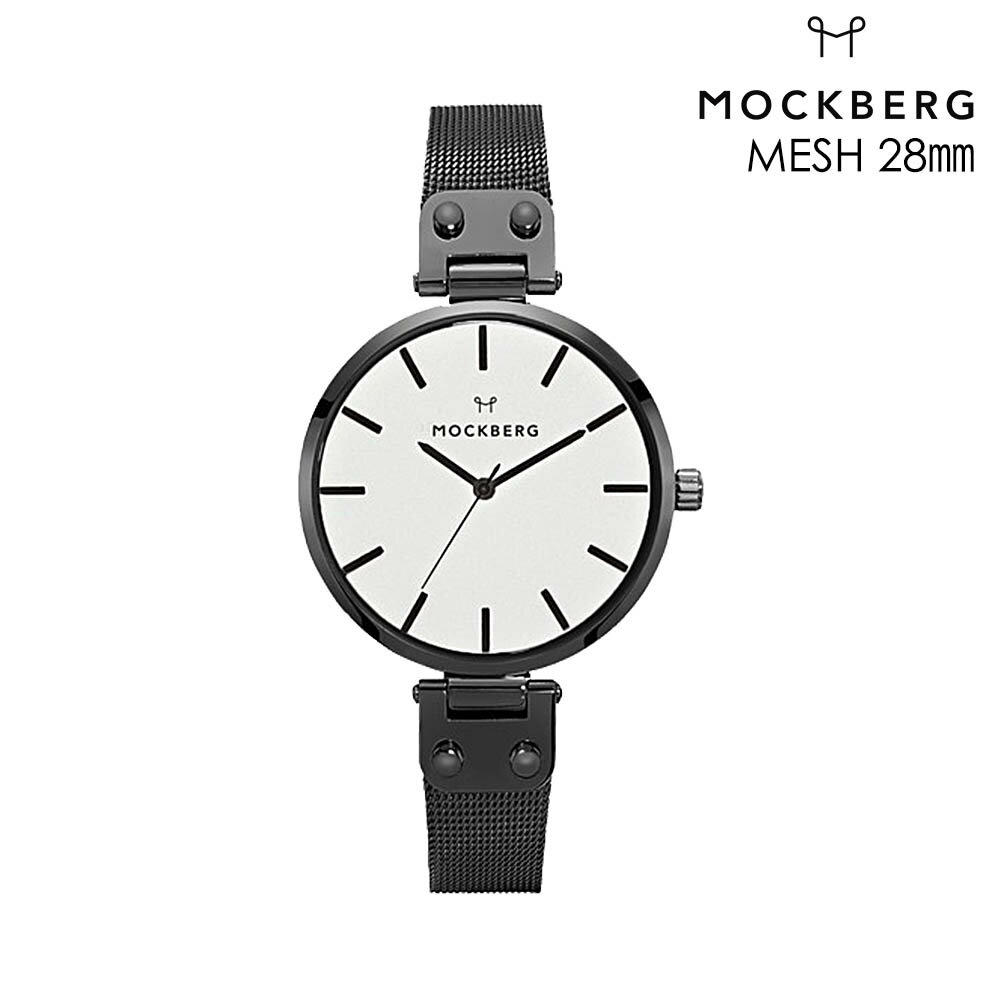 楽天C’estjoli　楽天市場店モックバーグ MOCKBERG 腕時計 メッシュベルト レディース 時計 28mm Lio White Petite ブラック ホワイトフェイス MO406