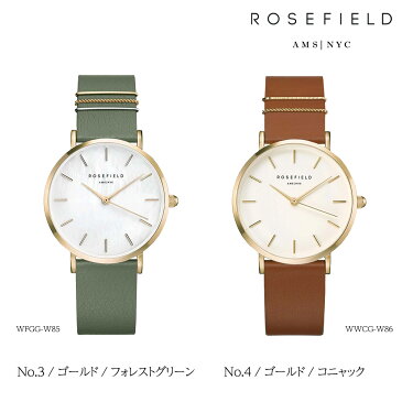 【3年保証!】 ローズフィールド ROSEFIELD 腕時計 レディース　チャーム付き レザーベルト レザーバンド レディース 時計 ウエストヴィレッジ WEST VILLAGE 33mm ローズゴールド ゴールド