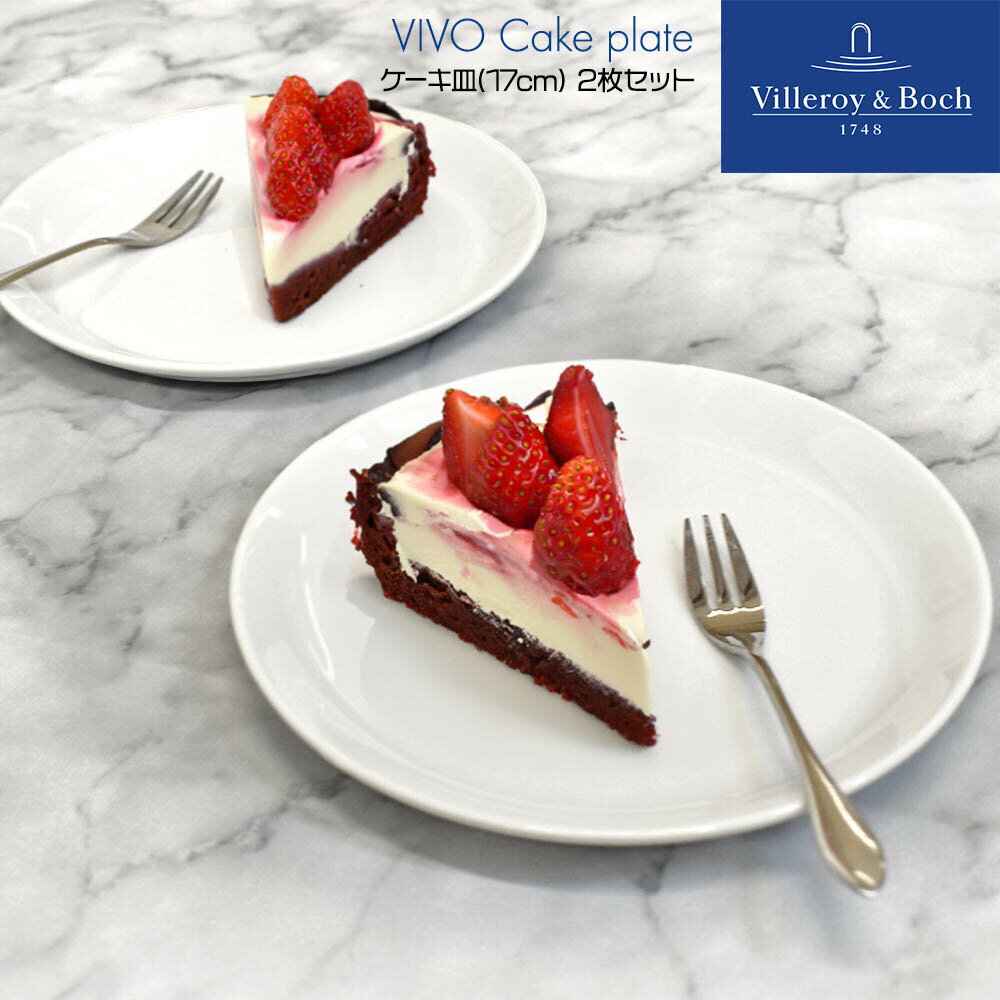 【P5倍 5/23 20時～】ビレロイボッホ Villeroy&Boch ビボ Vivo 食器 ケーキ皿 プレート 17cm 2枚セット DW0557 お皿 スイーツプレート 2set シンプル ペア ギフト お祝い プレゼント おしゃれ ドイツ まとめ買い 業務用 引っ越し 新生活 新居 レストラン