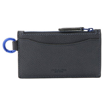 コーチ COACH C6696 DWP Dリング付 ジップ スリム カードケース コインケース ミッドナイトネイビー メンズ ZIP CARD CASE WITH HINGED D-RING