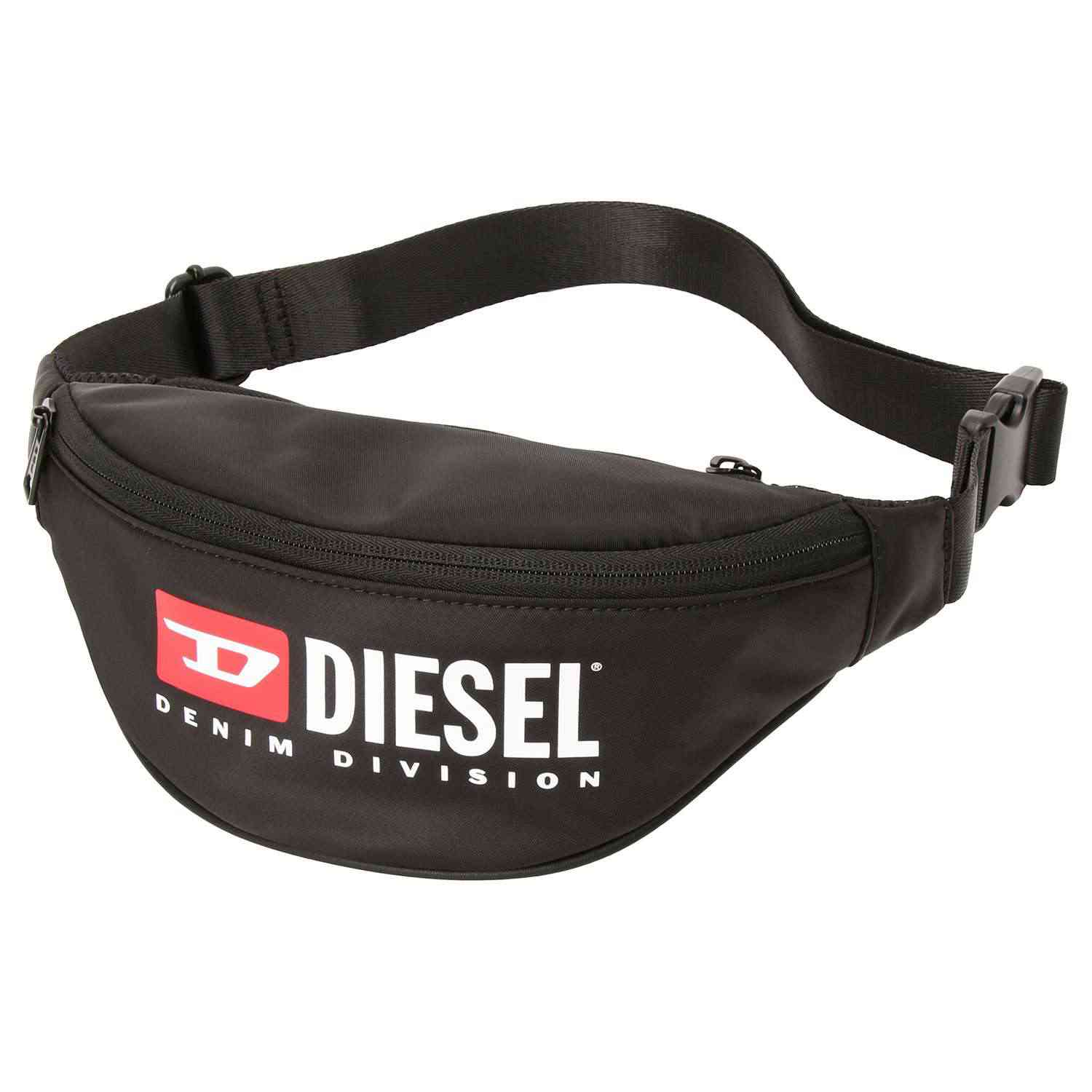 ディーゼル ボディバッグ メンズ 【10%OFF CP 5/18 0時～】ディーゼル DIESEL X09554 P5480 T8013 ロゴプリント ベルトバッグ ウエストバッグ ボディバッグ ブラック メンズ RINKE BELTBAG