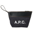 【10%OFF CP 5/1 0時～】アーペーセー A.P.C. CODDP M63526 IAK DARK NAVY APC アクセル デニム×レザー ハンドポーチ クラッチバッグ 小物入れ ダークネイビー レディース メンズ ユニセックス TROUSSE AXELLE