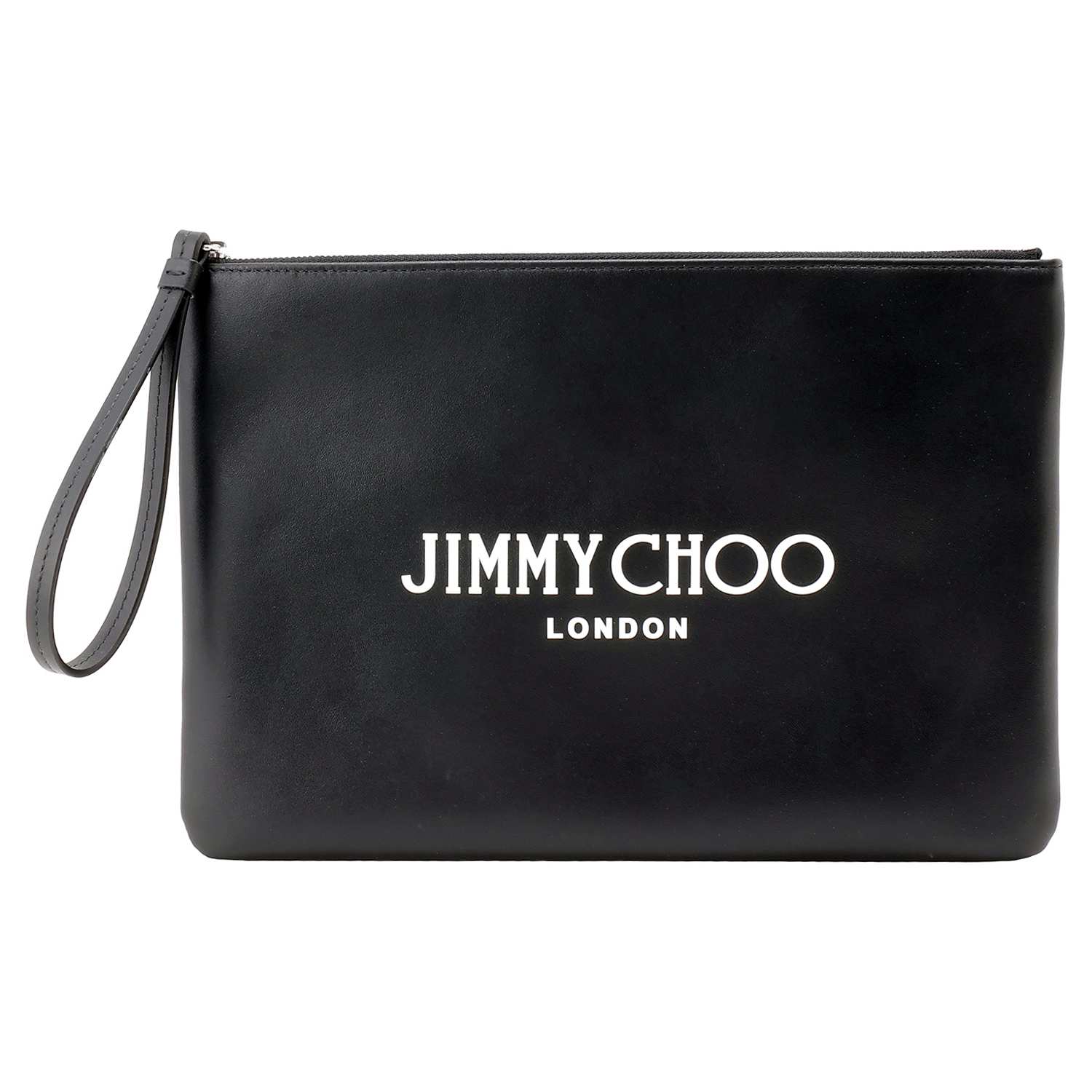 ߡ奦 JIMMY CHOO ZIP POUCH ANR BLACK WHITE SILVER ϥɥݡ åХå ɥХå ֥å/ۥ磻 ǥ ˥å ZIP POUCH CLUTCH BAG