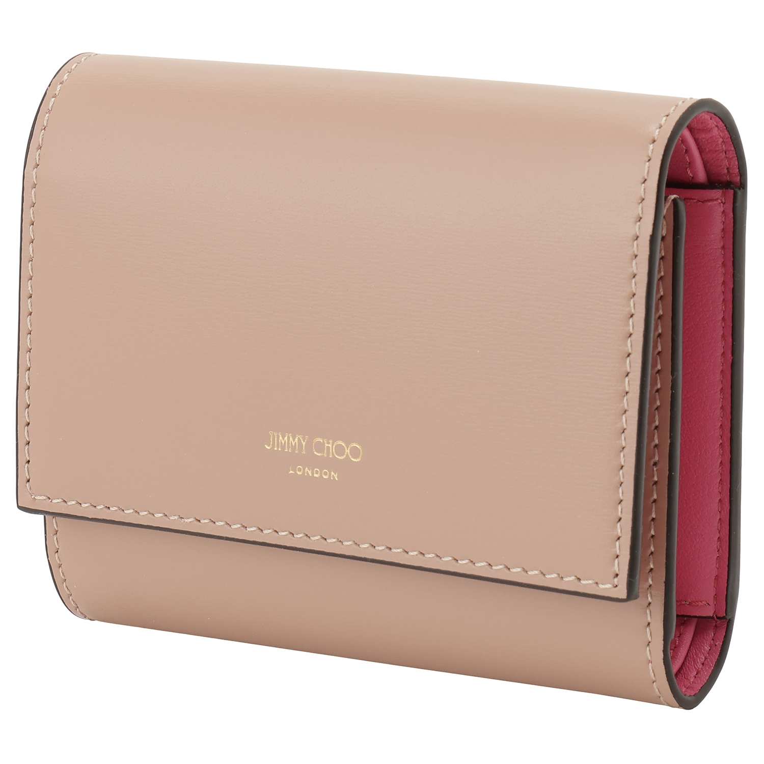 ジミーチュウ 財布（レディース） 【P5倍 5/16 1:59まで】ジミーチュウ JIMMY CHOO MARINDA AYO BALLET PINK CANDY PINK LIGHT GOLD マリンダ 内外バイカラー 三つ折り財布 ミニ財布 バレエピンク/キャンディピンク レディース MARINDA TRI-FOLD WALLET