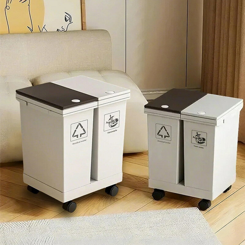 ダストボックス 分別ゴミ箱 プッシュ式押し蓋 2槽 3槽 キャスター付き 大容量 24L/36L/40L/60L 取り外し可能 生ゴミ分別 家庭用ダストボックス キッチン 台所 家庭用ゴミ箱 cetalio-10008573 cetalio サンプル画像3