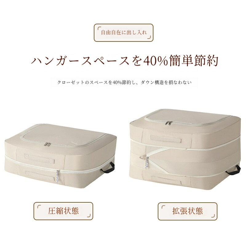 圧縮バッグ 羽毛布団 収納ケース 布団収納バッグ 羽毛布団圧縮袋 コンパクト ファスナー式圧縮収納袋 衣類圧縮バッグ 取っ手付き 軽量 出張 旅行 便利グッズ 布団カバー 省スペース 家庭用 cetalio-10004330 cetalio サンプル画像2