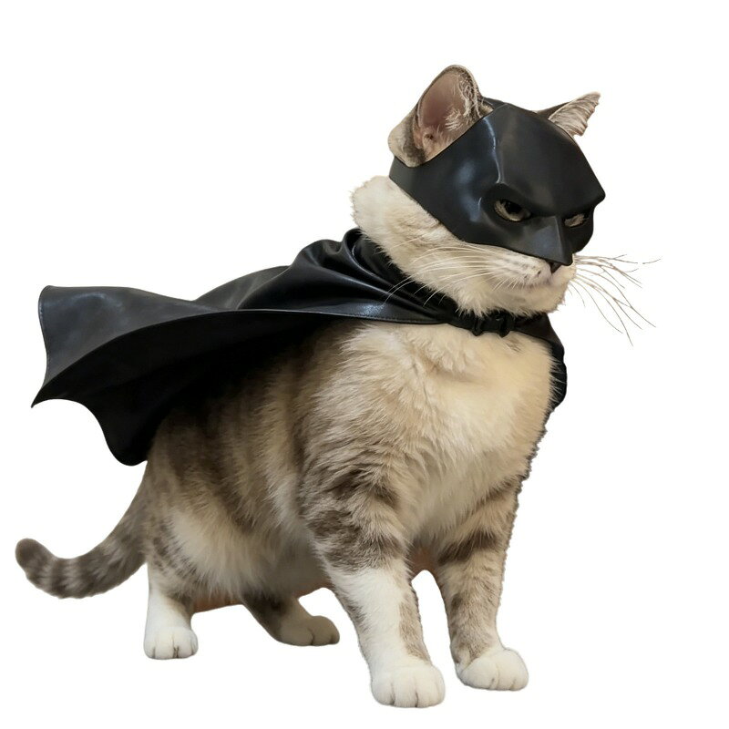 ハロウィン 猫用コスチューム マスク＋マントセット 仮装 パーティー 記念撮影 キャット用変身グッズ