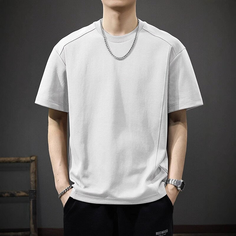 Tシャツ メンズ 夏用 冷感 半袖 薄手 メンズ ウェア 半袖Tシャツ ゆったり 大きいサイズ 半袖 メンズTシャツ 丸首 通気性 カジュアル(4.0)