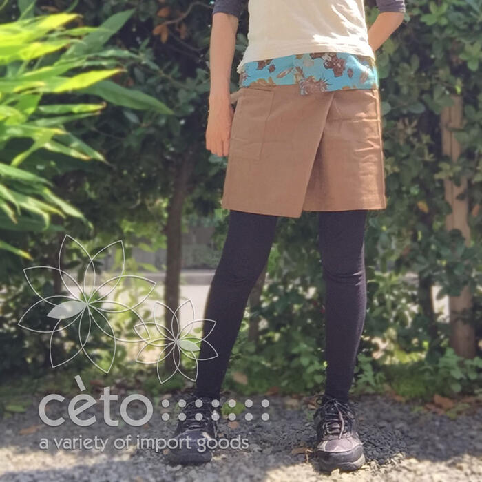 Rakuten - タイパンツ シンプル折返しプリント ショート丈（カフェオレ） エスニック アジアン フィッシャーマンパンツ