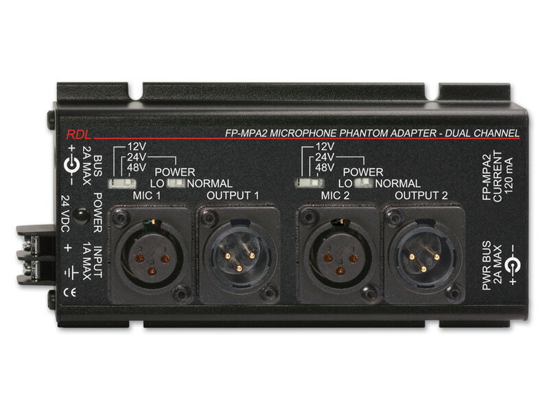 RDL FP-MPA2 デュアルマイクファンタムアダプター12V,24V,48V【送料無料】