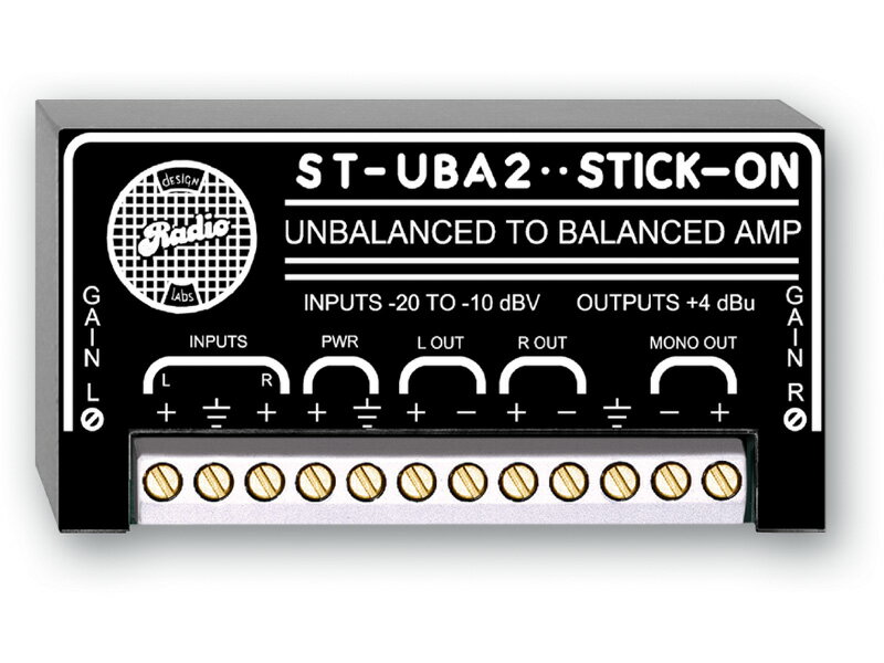 RDL ST-UBA2　アンバランスからバランスへのアンプ　　　−2チャンネル　STICK-ON®シリーズ【送料..