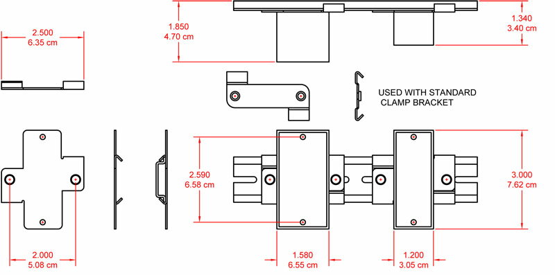 RDL DRA-35T TX™シリーズ用　DINレールアダプター 2