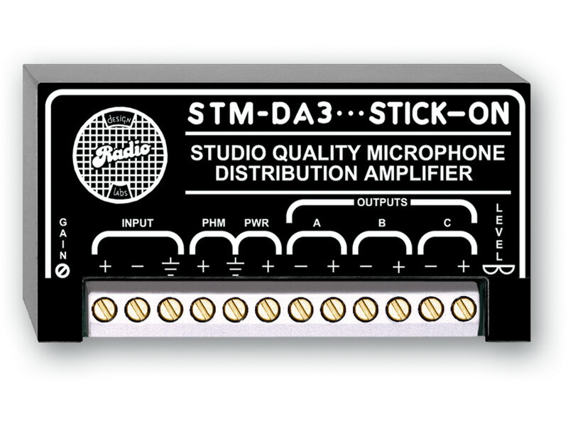 RDL STM-DA3 マイクレベルディストリビューションアンプ−1x3　STICK-ON(R)シリーズ