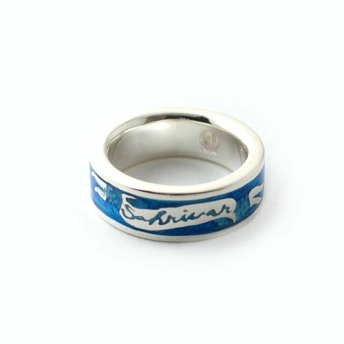 SAHRIVAR Blue Enameled Ring（SILVER）