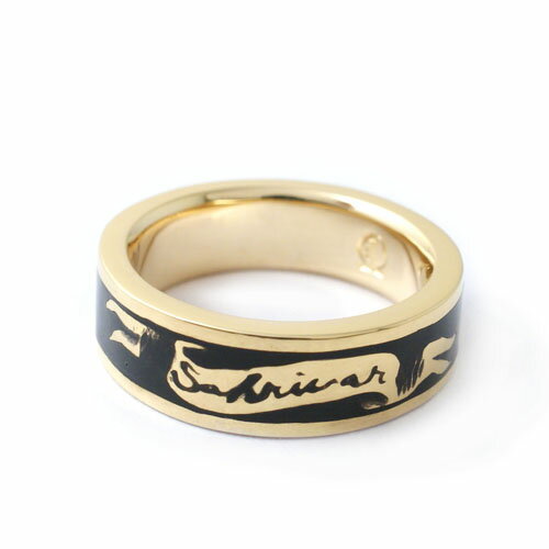 SAHRIVAR Black Enameled Ring (GOLD Plating) UVERworld TAKUYA∞ model