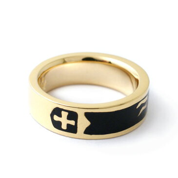 SAHRIVAR Black Enameled Ring（Brass×18K Plating) UVERworld TAKUYA∞ model