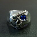 Flash Point JIM SKULL RING SV EYEPATCH SAPPHIRE