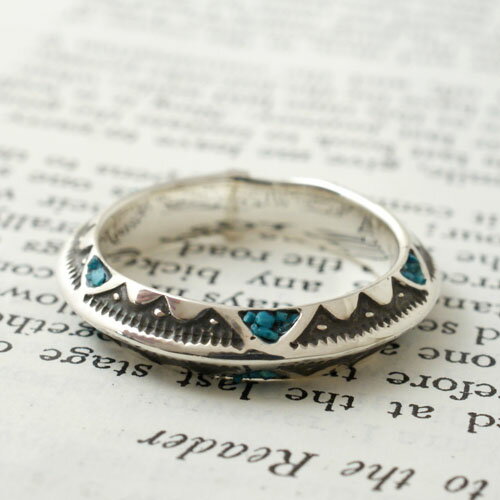 GARDEN OF EDEN TRIANGLE TURQUOISE STAMP RING