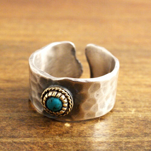 Atease TURQUOISE TATAKI PLATE RING L