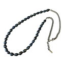 mollive SILVER CHAIN NECKLACE BLACK PEARL