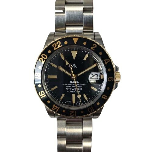 Naval Watch Produced By LOWERCASE FRXD008 GMT SS Metal band / SV and GD combi. model