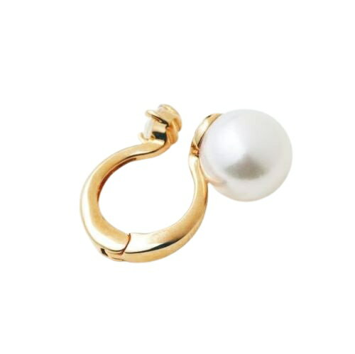 RESOL AKOYA pearl & white topaz ear cuff SV925 (Gold coating)