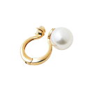 RESOL AKOYA pearl & white topaz ear cuff SV925 (Gold coating)