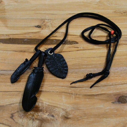 Rooster King & Co. Black Lace&Black Feather Necklace