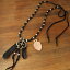 Rooster King &Co. Naja Black Feather&Beads Necklace