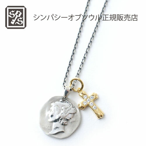 シンパシーオブソウル ネックレス メンズ SYMPATHY OF SOUL 14TH別注LIVERTY HEAD & CROSS CZ NECKLACE