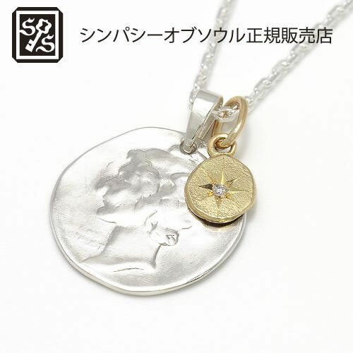 シンパシーオブソウル ネックレス メンズ SYMPATHY OF SOUL Liberty Head Necklace - Silver w/K18Yellow Gold Glory Charm