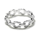 シンパシーオブソウル 指輪 メンズ SYMPATHY OF SOUL Thin Horseshoe Link Ring - Silver