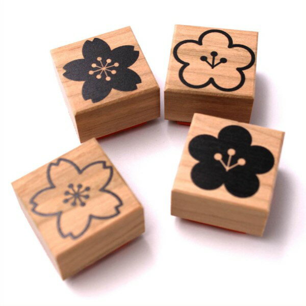 はなすたんぷ 30mm台台木 広島県産 山櫻使用 手作り 桜さくら 梅うめ バージョン はんこ hanko ハンコ ひな祭り