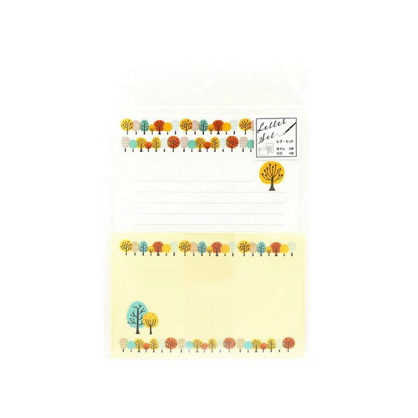 ワールドクラフトレターセット Tree 北欧 おしゃれ 日本製 ギフト 夏 雑貨 手帳 文具 暑中見舞い