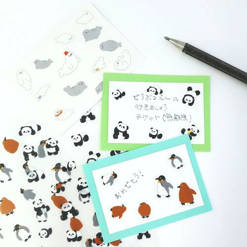 ワールドクラフトまみれシリーズ フレークシール ペンギン 雑貨 動物 シール かわいい グッズの商品画像 3