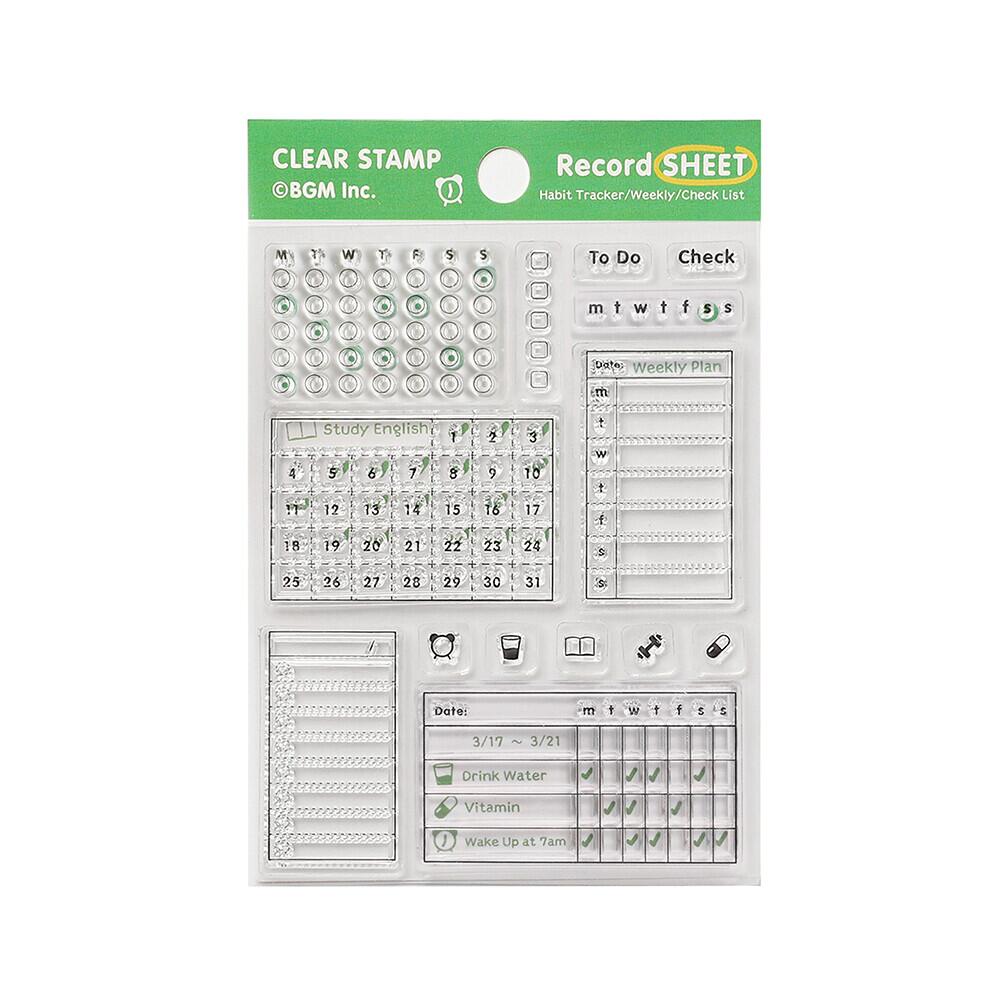 Stamps - BGM クリアスタンプ 記録・シート （BT-CS076）