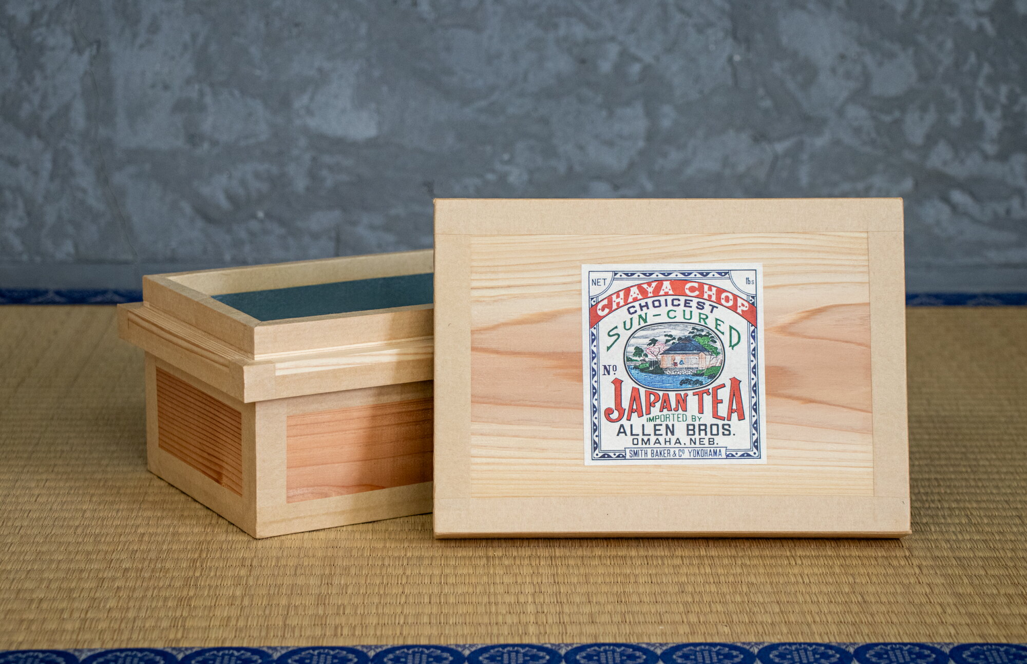 蘭字茶箱5ks　前田工房　サイズ35cm×24cm×15cm　杉　トタン　日本製　お茶の保存　米びつ　乾物の保存　機密機器の保管