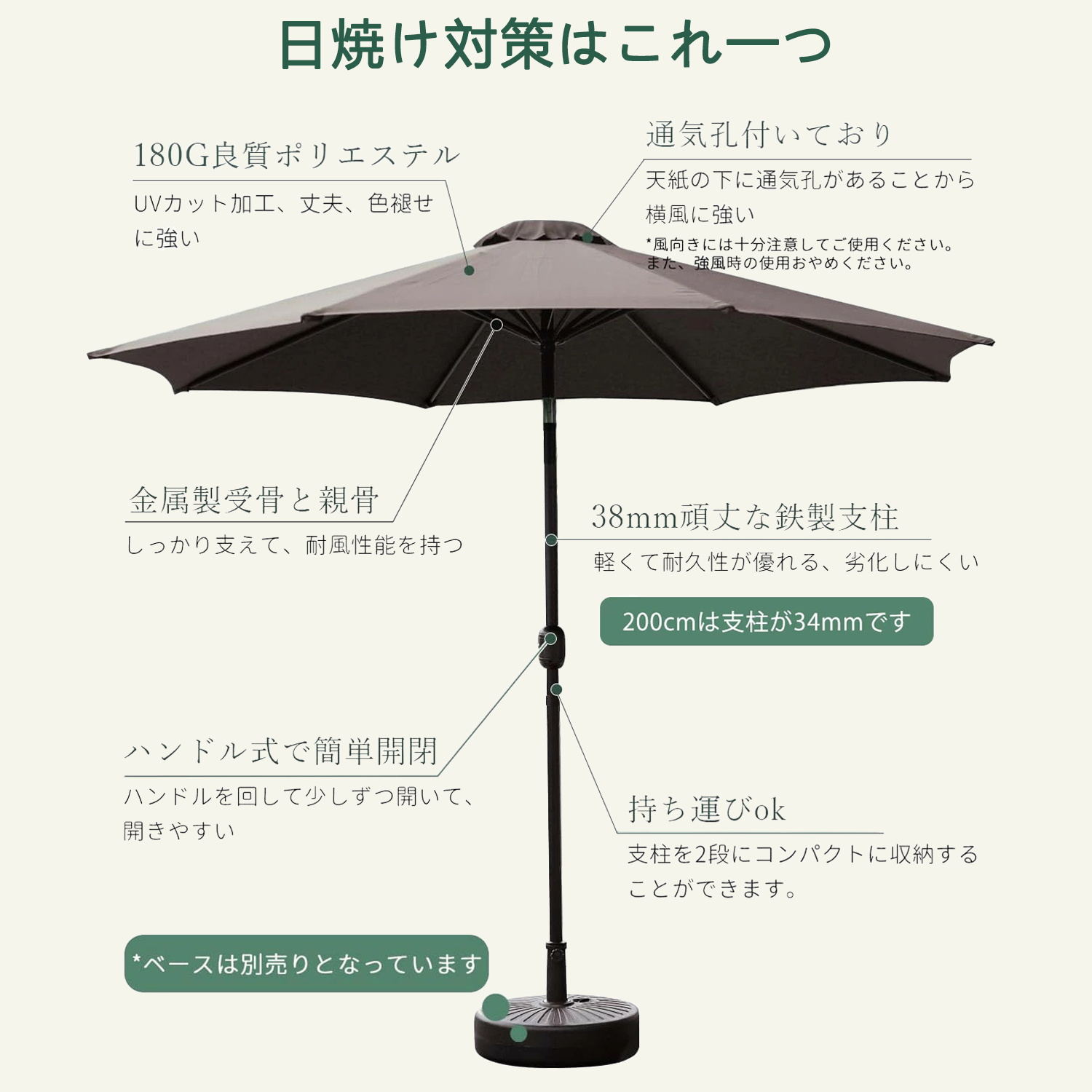 【夏得フェア | 最大18%OFF】 DEWEL ガーデン パラソル 大型 替え布 幅2-2.3-2.7m ...