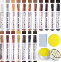 【マラソンP10倍&最大10%OFF券】 DEWEL 木製品キズ補修セット 家具補修マーカー 18色補修棒 フローリング補修 家具補修 フローリング 床 ドア ネジ穴、ひび割れ、釘目、傷、焼灼、変色など補修 芯削り器 18本セット