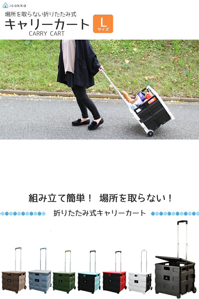 キャリーカート 折りたたみ ふた付き 軽量 買い物 コンテナ カート ショッピングカート 買い物カート キャリー 台車 エコバッグ アウトドア キャンプ スポーツ レジャー 運動会 コンパクト 車載 便利 かわいい おしゃれ ハンドキャリー通販格安セール情報 楽天 通販