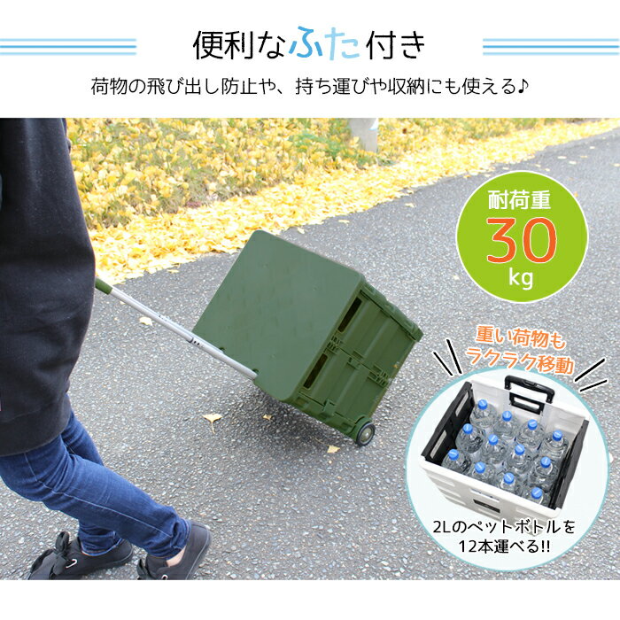 キャリーカート 折りたたみ ふた付き 軽量 買い物 コンテナ カート ショッピングカート 買い物カート キャリー 台車 エコバッグ アウトドア キャンプ スポーツ レジャー 運動会 コンパクト 車載 便利 かわいい おしゃれ ハンドキャリー通販格安セール情報 楽天 通販