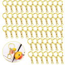 キーホルダー 金具 キーホルダーパーツ 50個入り 全長4.7CM ナスカン レジン パーツ キーホルダーパーツ 回転フック 丸カン 付き ハンドメイド キーリ...