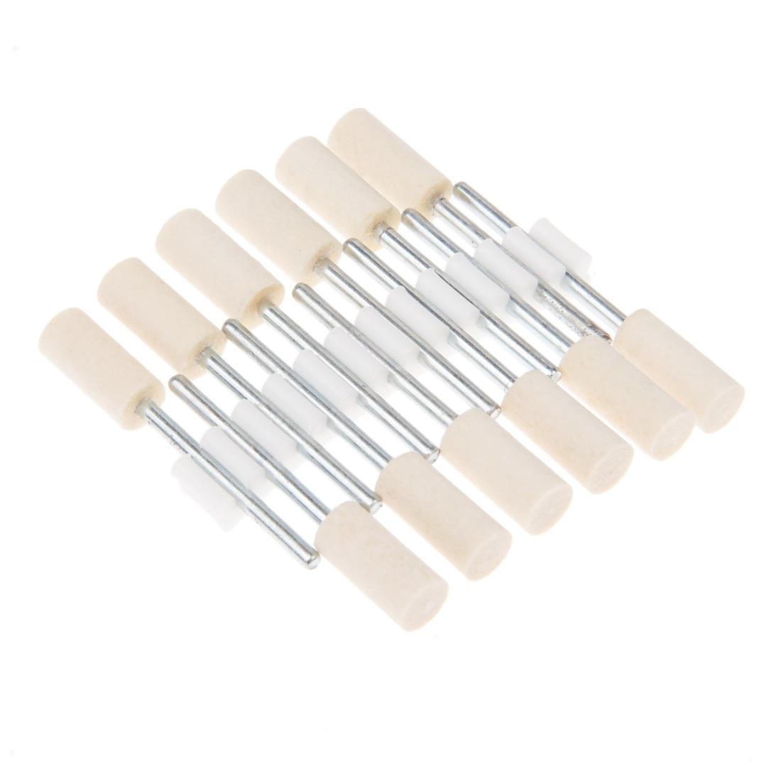 12本セット 羊毛フェルトバフ 研磨ヘッド 鏡面研磨 金属磨き 円筒形 研磨工具 2.35x6mm